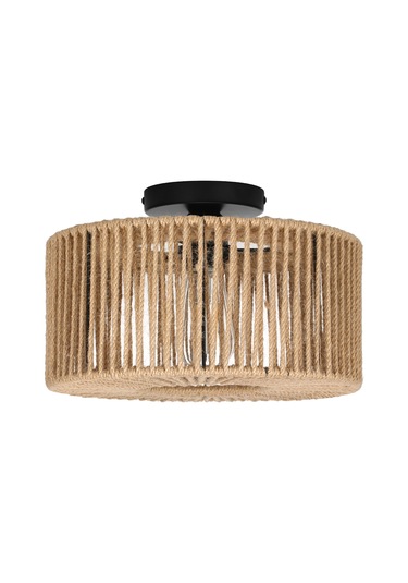 Neoglint E26 Rattan Dokuma Işık Fikstür Yarı Gömme Siyah & Keten Sarısı Diğer