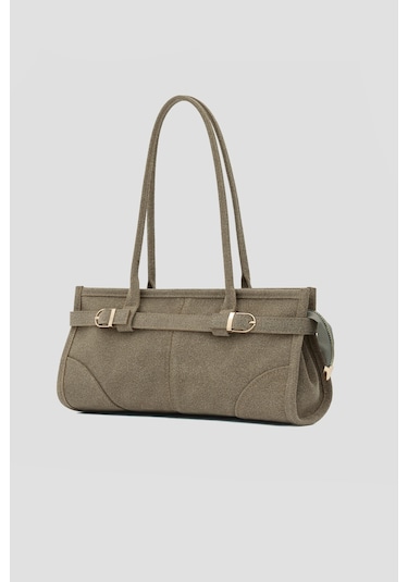 Enyola Vintage Süet Çanta Vizon Vizon