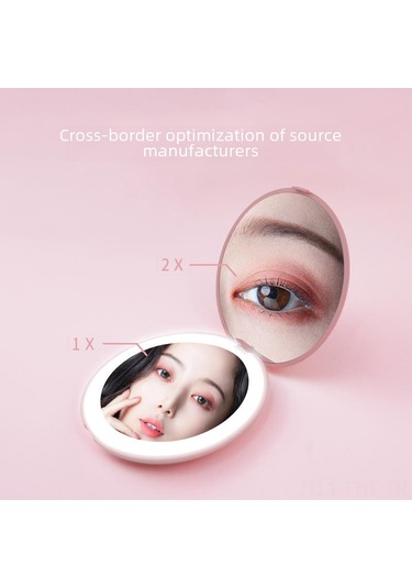 Hangfox Portatif Katlanabilir Led Aydınlatmalı Makyaj Aynası - İki Yönlü 2x Büyütme Özelliği İle Cep Boyutunda Yeşil Hediyelik镜