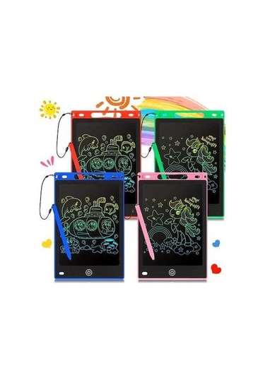 Trendooze Çocuklar İçin Eğitici Lcd Yazı Tahtası Açık Mavi Tek Tıkla Kalem Hediyeli Açık Mavi