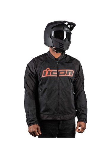Icon Overlord 3 Mesh Korumalı Motosiklet Montu Siyah Koyu Gri