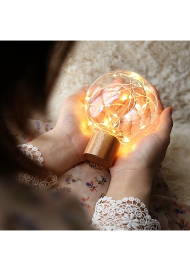 Sones 1.2w Yıldız Ay Gece Lambası Usb Ahşap Taban Led Atmosfer Işığı Çok Renkli