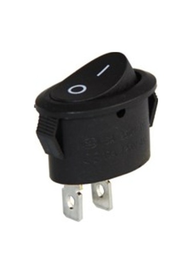 Oval Işıksız Anahtar On-Off 2P (Siyah)