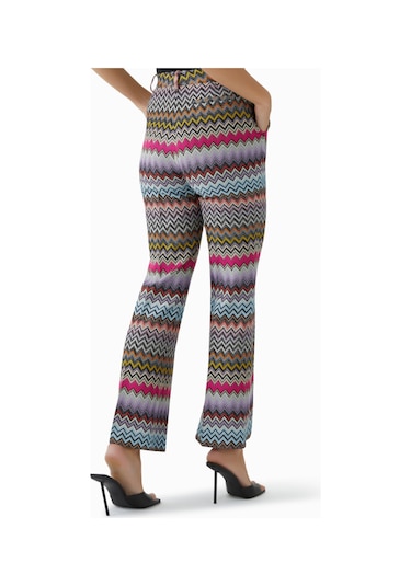 Missoni Zigzag Desenli Lurex Sırt Düz Paça Pantolon Multicolor