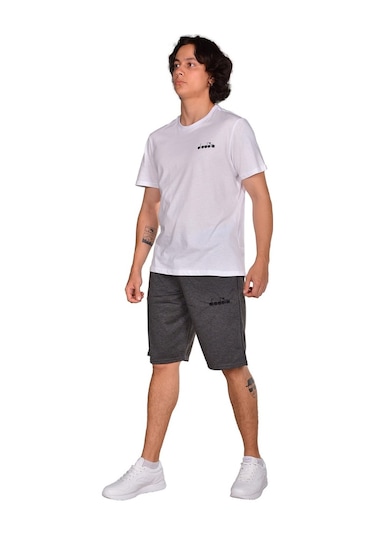 Diadora Mesa - Pamuklu Antrasit Spor Şort - Dıadoramesa (547284465)