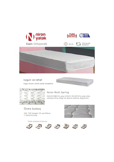 Bebek Yatağı Ortopedik 60 x 120 Cm Niron Esen Yatak