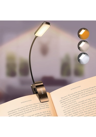 9 Led Şarj Edilebilir Kitap Yatakta Okuma İçin Işık - Göz Bakım 3 Renk Sıcaklığı, Basamaksız Karartma -