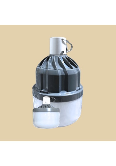 Ledx Taşınabilir Şarjlı Ampul 80w, Teleskobik Askılı Beyaz - Gri