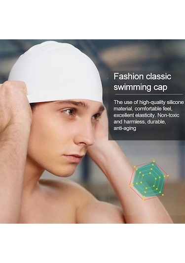 Parlak Dikişsiz Saf Silikon Yüksek Esneklik Profesyonel Yüzme Bonesi Mor