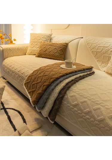 Tcherchi Peluş Kanepe Minimalist Oturma Odası Kaymaz Koltuk Örtüsü 90 X 180