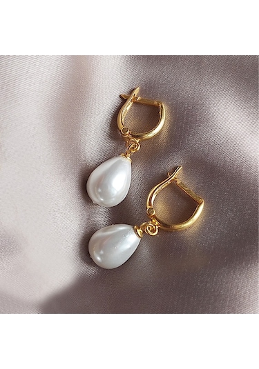 Vaoov 925 Ayar Gümüş Damla Mayorka Inci Küpe