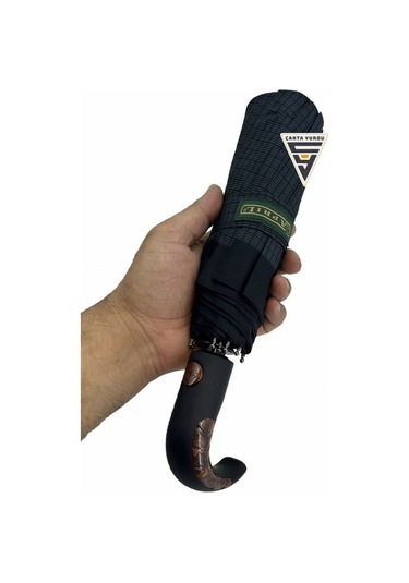 April A-226g A6 Baston Sap 10 Telli Tam Otomatik Şemsiye Siyah