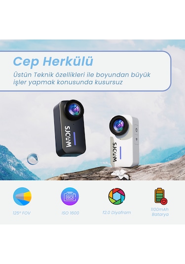 Sjcam C110 4k Eıs F2.0 15mp 125 Ip65 Mini Aksiyon Kamerası Siyah