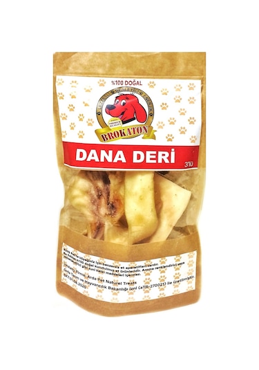 Brokaton Köpekler için Aperatif Dana Deri 3'lü