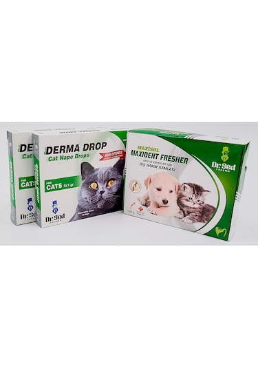 Derma Kedi Dış Parazit Damla 2 Kutu + Veteriner Onaylı Ağız Kokus