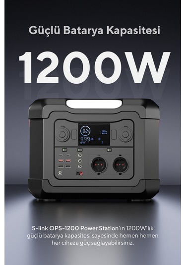 S-Link Ops1200 1200w 300000mah 1080wh Led Lambalı Saf Sinüs Multi