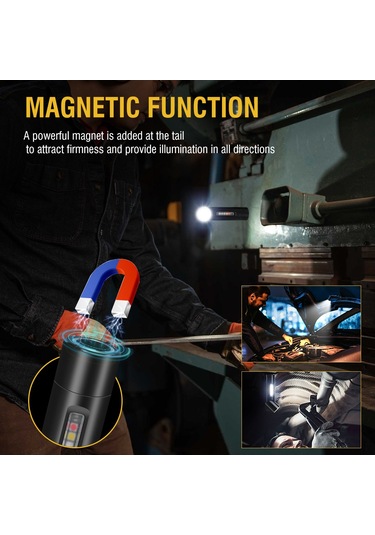 Kosona V5s Mini Led Feneri 500lm: Usb Type-c Şarjlı, Çift Taraflı Işık Modları, Mıknatıslı, Alüminyum Gövde, Ipx5 Su Geçirmez Siyah