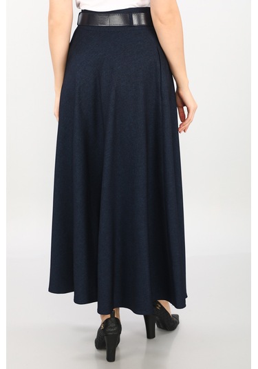 Soralline Kadın Etek Kışlık Kumaş Kloş 779 Lacivert