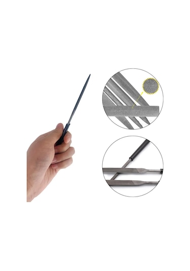 6 Parça Mini Eğe İğne Model Demir Ahşap Metal Törpü Eğe 18 Cm