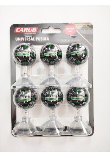 Araç Içi Vantuzlu Siyah 38 Mm Büyük Boy 6 Lı Pusula Seti