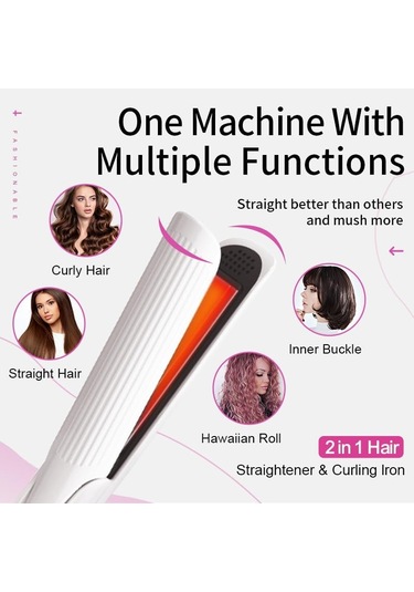 Saç Kıvırma Makinesi, Kıvırma Çubuğu, Düzleştirici Kıvırma Makinesi, Seyahat Kıvırma Makinesi Kıvırma Makinesi, Düzleştirme Veya Kıvırma İçin Her Yerde Kullanmanıza Olanak Tanır En Iyi Kalite Beyaz