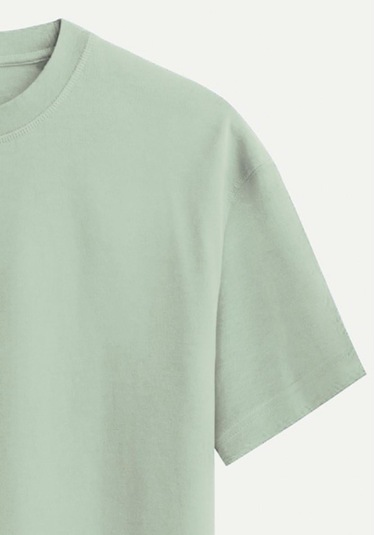 Unisex Bisiklet Yaka %100 Organik Pamuklu Kalın Dokulu Made Of Money Baskılı Oversize T-shirt - Bej Bej