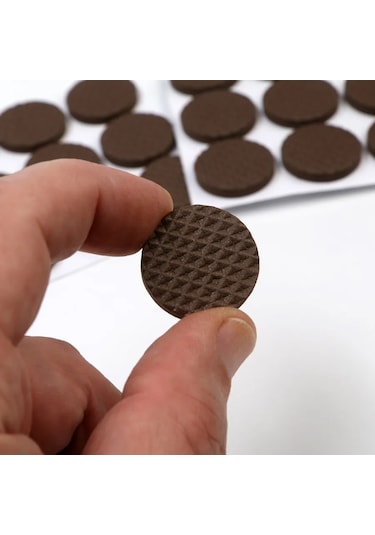 Tundra Kendinden Yapışkanlı Yuvarlak Sandalye Ayak Koruyucuları 18 Adet 432688177 Kahverengi