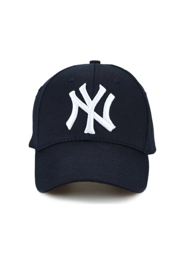 Unisex Ny Lacivert-beyaz Nakışlı Lacivert Kep Şapka Lacivert