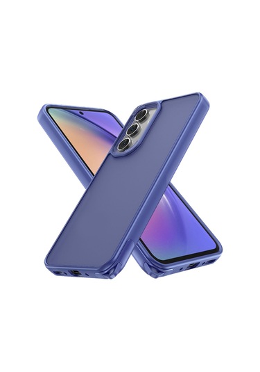 Samsung Galaxy Uyumlu A14 Kılıf Elegant Seri Silikon Kapak Mavi