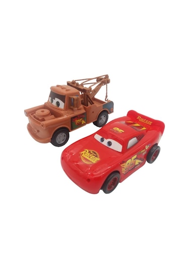 Farbu Cars Şimşek Mcqueen Ve Mater Oyuncak Sürtmeli 2 Li Araç Seti, Arabalar Oyuncak Figür