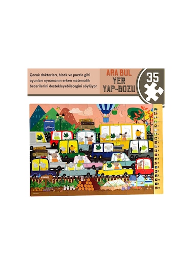Doerkids Park Ara-Bul Yer Puzzle | Eğitici Puzzle 35 Parça Dev Puzzle