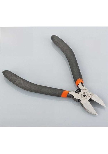 Fortunelane Endüstriyel Kenarli Çelik Tırnakli Pense, Japon Stili Plastik Elektronik İçin El Aracı, 5 İnç İnce Tip Turuncu-gri