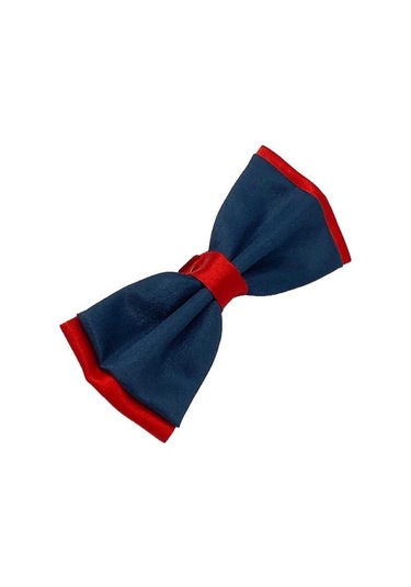 Brianze Lacivert Kırmızı Saten Papyon Lacivert - Kırmızı