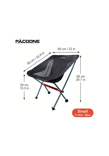 Dashanshop Pacoone Ultra Hafif Katlanır Sandalye Küçük Sandalye Alüminyum Alaşımlı Kamp Plaj Piknik İçin Altın