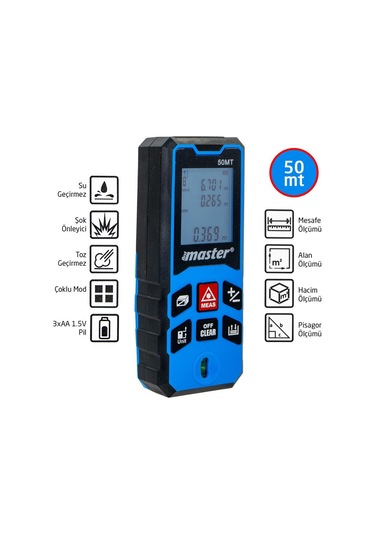 Master 506934 Lazer Metre Mesafe Ölçer 50 Metre