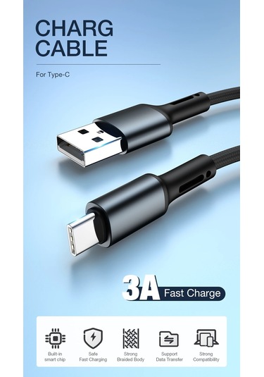 Usb Tip C Kablo İçin Huawei Onur Xiaomi Samsung Uyumlu Süper Şarj 3a Hızlı Şarj Usb C Altın 0.25m