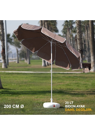 Kahverengi Plaj Şemsiyesi 200 Cm Ø
