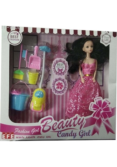 Temizlik Setli Candy Girl Bebek