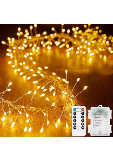 6 Metre 200 Led Gün Işığı Uzaktan Kumandalı, 8 Modlu Usb Peri Işığı