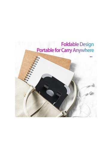 Cbtx G61 Taşınabilir Katlanır Cep Telefonu Standı 360 Derece Dönen Masaüstü Alüminyum Alaşımlı Telefon Tutucu - Siyah