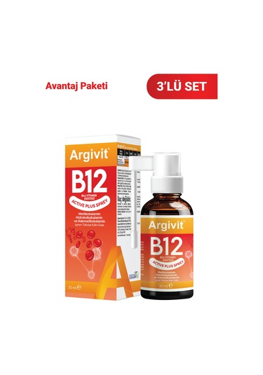 Argivit Active Plus B12 Vitamin Sprey 3 x 30 ML