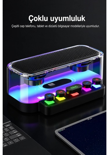 Jrl Z6 Rgb Işıklı Kablosuz Bluetooth Hoparlör - Mekanik Klavye Tuşlu, Speaker
