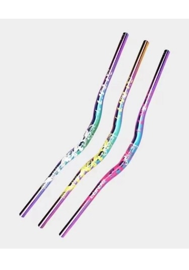 Wake Rainbow 780mm Alüminyum 31.8 Bisiklet Gidonu + Boğaz Seti Lunje Gidon Wake Boğaz Rainbow Çok Renkli