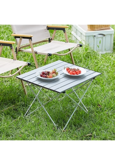 Haegs Full Alüminyum Katlanır Kamp Masası, Piknik, Plaj, Ourdoor Hafif Kamp Masası Küçük Boy - Siyah