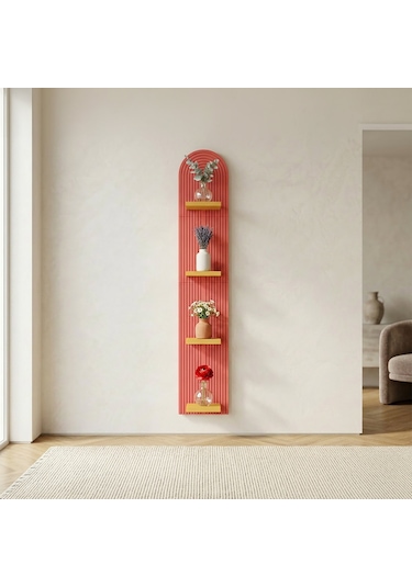 Fibrika Store Vertex Modern Duvar Saksılığı & Dekoratif Bitki Rafı Pembe Sarı