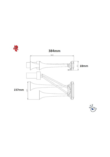 Seger 12Volt Fala-Fala Kompresörlü Korna 85Kh Krom Boru