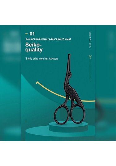 Pazly Profesyonel Paslanmaz Çelik Burun Ve Kaş Makası Seti - Siyah Güzellik Aletleri Siyah