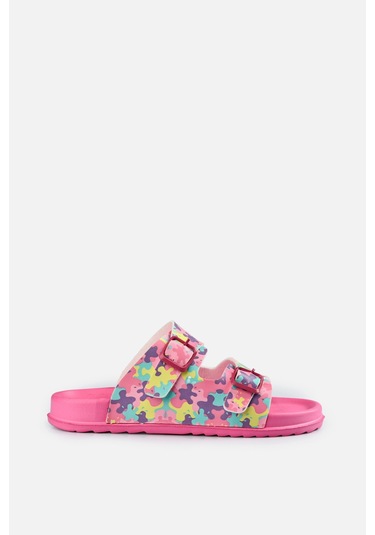 Vicco Gibli Iı Baskılı Kız Çocuk Fuşya Terlik Fuşya