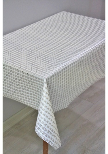 Pvc Şeffaf Kaplama Silinebilir Masa Örtüsü Hasır-476 Bej