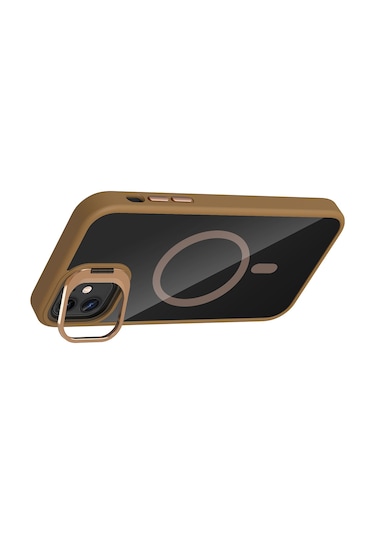 Subutu Apple Uyumlu iPhone 11 Kılıf Standlı Ve Kamera Lens li M-safe Şarj Özellikli Sbt Etro Kapak - Derin Mor Derin Mor